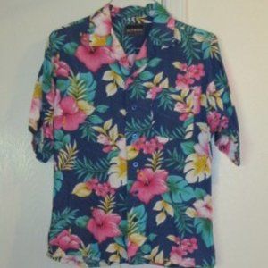 Blue Floral Top Blouse